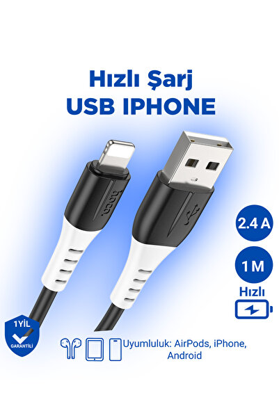 Hoco X82 2.4a Iphone Uyumlu Lightning To Usb Hızlı Şarj Veri Kablosu Siyah 1 ...