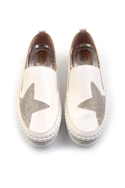 Bambi Pantofi albi de damă casual K 01309215609