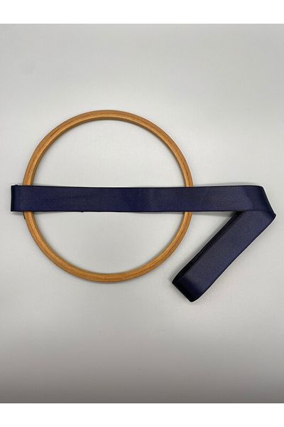 Ak Tuhafiye Σκούρο Navy Blue Satin, 3 cm 10 μέτρα πλάτος, Σατέν / Πακέτο / Συντονισμός / Διακοσμητικές κορδέλες Νο: 42