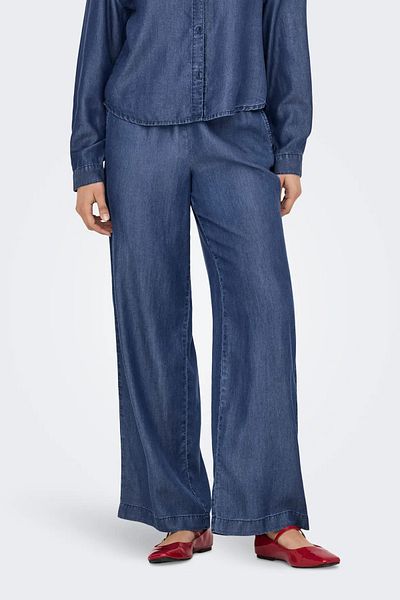 ONLY Pantaloni de damă cu detaliu de buzunar, talie elastică 15337938 bleumarin
