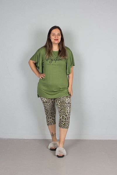 Truva XXL Plus Size Sleeve Flounce Pajama Set
