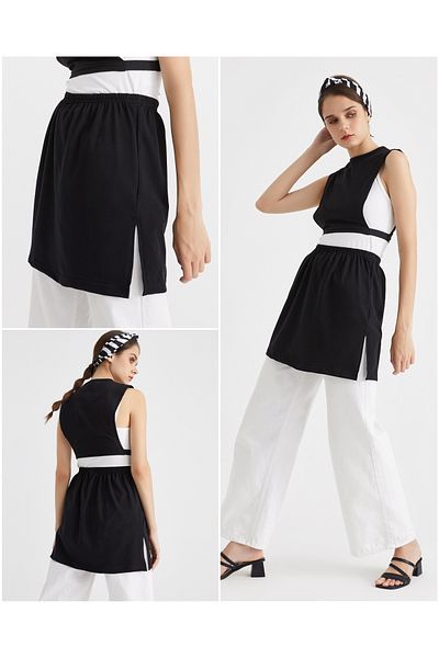 mirach Large Size Lingerie Skirt Slit Knitted Skirt Elastic Waist Rescue Skirt Lining Skirt