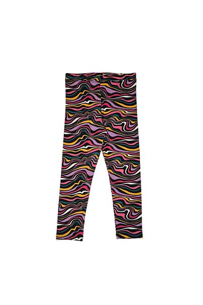 LOVETTI Girl's Colorful Waves Pattern Leggings