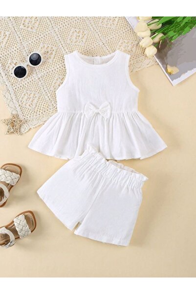 shop Combinație din 2 piese țesute alb, cu design elegant