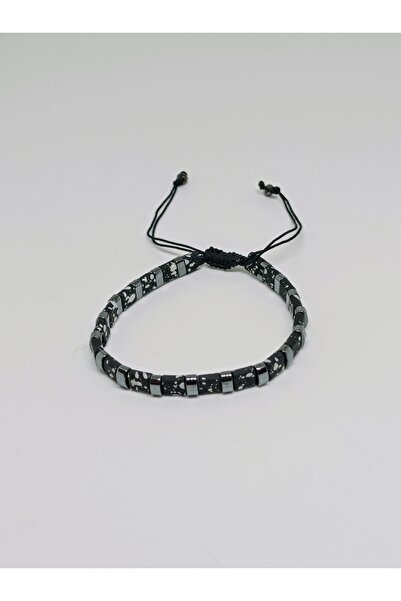mama india alaçatı Adjustable Unisex Hematite Natural Stone Bracelet No:3