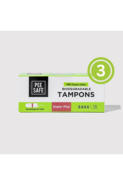 Pee Safe سدادات قطنية عضوية 100% من PeeSafe، تدفق ثقيل جدًا، مقاس كبير جدًا، ...