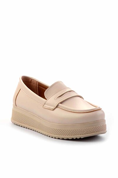 Bambi Bej Kadın Loafer Ayakkabı K01311777709