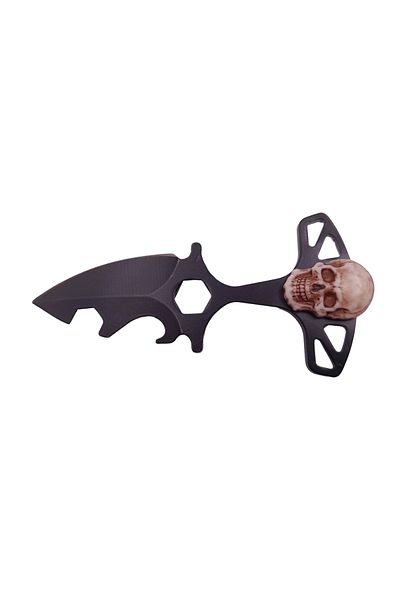 Depox Cuțit tactic de vânătoare IdeallStore®, Broken Silence, 8 cm, negru, teacă cu clemă pentru curea