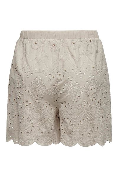 ONLY CLEO LIFE EMB SHORTS WVN Μπεζ γυναικείο σορτς - 15318646