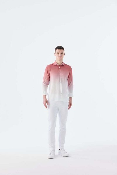 Jakamen Πουκάμισο Dusty Rose Comfort Fit με κουμπιά γιακά που σιδερώνει εύκολα
