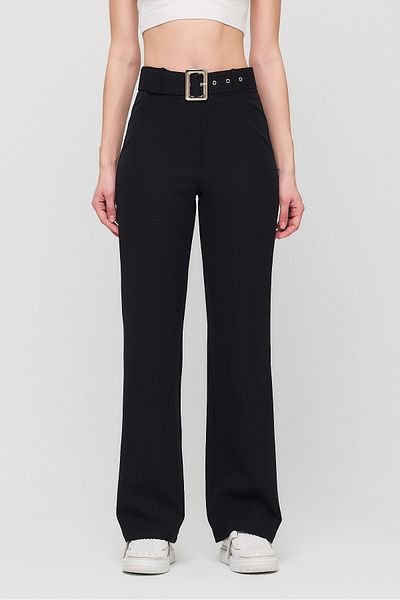 Ceylen Belt Detailed High Waist Palazzo Women's Trousers