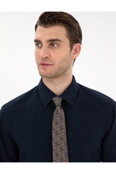 Pierre Cardin Lacivert Regular Fit Uzun Kollu Basic Gömlek 50307198-VR033