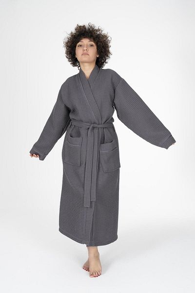 VAROL Μπουρνούζι Pique Collar Kimono - Σειρά Chaos