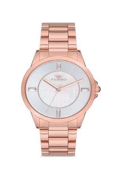 Tesbihane Ferro Rose Color Steel Cord Women's Wristwatch Th-f21091a-c