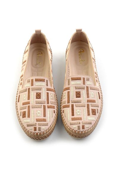 Bambi Espadrille de damă din țesătură multicoloră alb bej K 01309600504