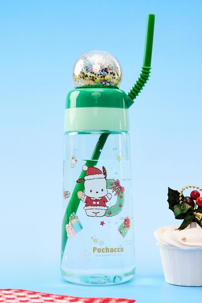 Miniso Sanrio Lisanslı Yılbaşı Koleksiyonu Pipetli ve Kristal Küreli Şişe