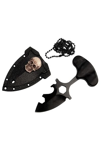 Depox Cuțit tactic de camping IdeallStore®, Broken Death, 8 cm, negru, teacă inclusă