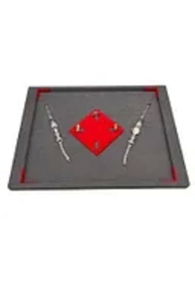 MeGass Dekor Domestic Production Linen Fabric Gray Color 40/30 cm Jewelry Service Presentation & Ring Table