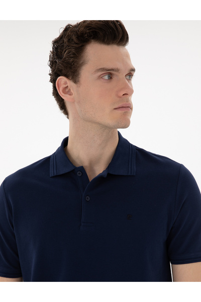 Pierre Cardin Синій Regular Fit 100% бавовна Поло Basic Футболка 50306449-VR033