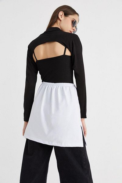 mirach Large Size Lingerie Skirt Slit Knitted Skirt Elastic Waist Rescue Skirt Lining Skirt