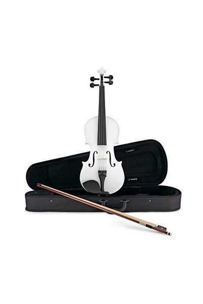 Depox Classical Wooden Violin, Size 4/4, White, Case Included Extra 1/4 Bow