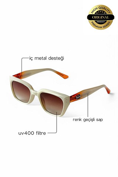 REN EYEWEAR Legacy Cream & Amber Transition Sunglasses Uv400 Protection Premium Series