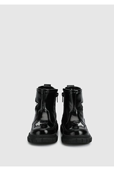 Kiddo Siyah Deri Kız Çocuk Bot