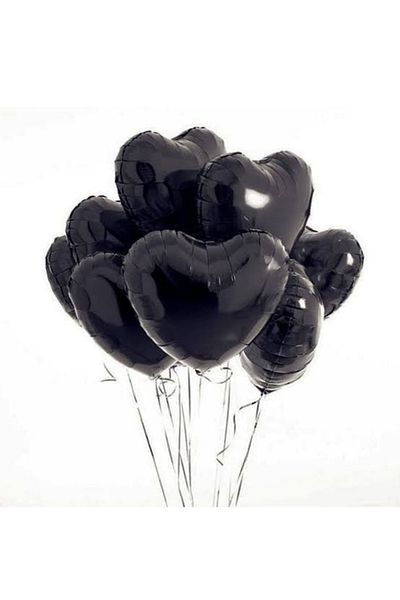 ATAKENT PARTİ Metallic Shiny Heart Balloon Foil Set of 5 18 Inch 35-40 cm