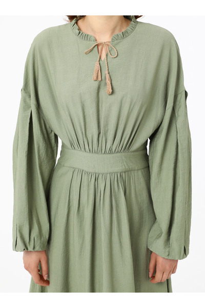 Refka Φόρεμα Hijab με Δαντέλα - Χακί - Refka