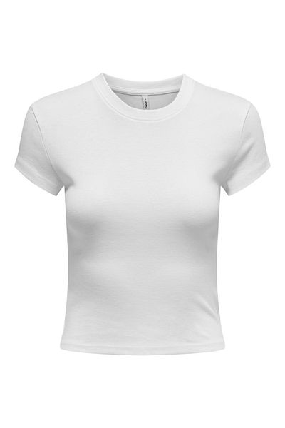 ONLY Onleliña S/s O-neck Short Top Jrs Noos Γυναικεία Λευκή Μπλούζα - 15320229