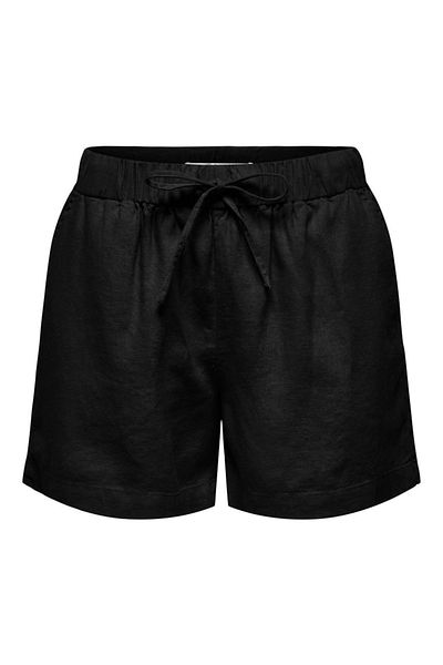 ONLY ONLCARO MW LINEN B - Women's Black Pull-Up Shorts CC PNT -15314055