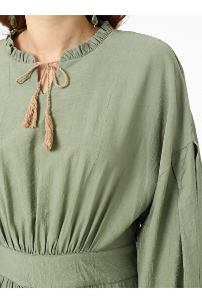 Refka Φόρεμα Hijab με Δαντέλα - Χακί - Refka