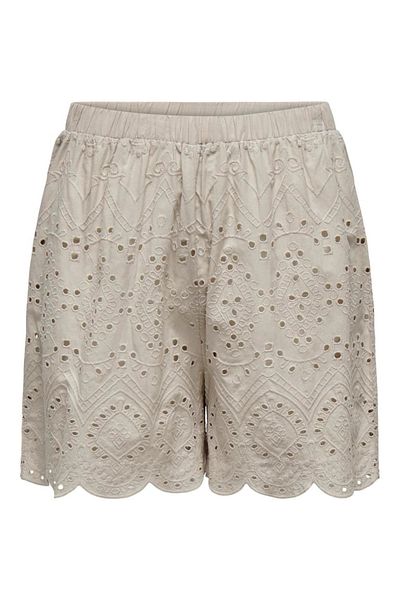 ONLY CLEO LIFE EMB SHORTS WVN Μπεζ γυναικείο σορτς - 15318646