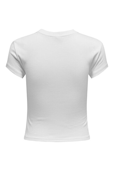 ONLY Onlelina S/S O-Neck Short Top Jrs Noos Women's White Blouse - 15320229