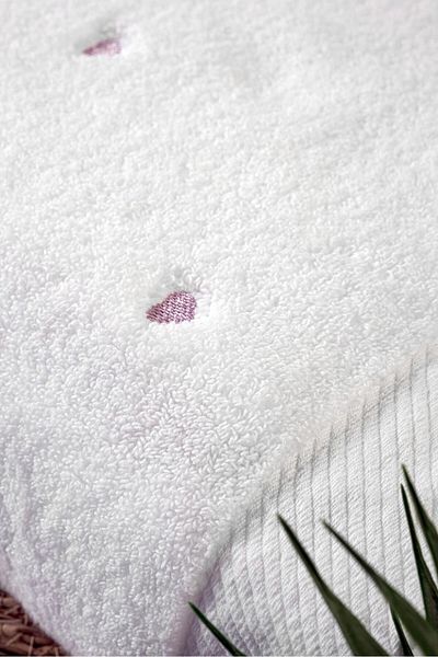 VAROL Love Series Micro Cotton Bathroom Set with Embroidery Detail