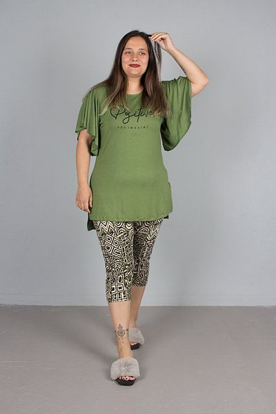 Truva XXL Plus Size Sleeve Flounce Pajama Set