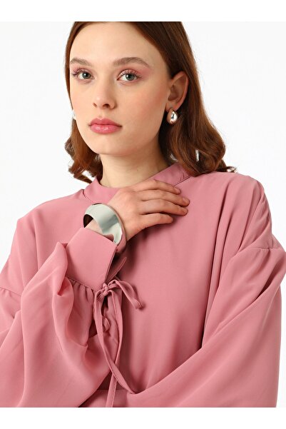 Refka Büzgü Detaylı Şifon Koyu Gül Bluz / Gömlek - Koyu Gül - Refka