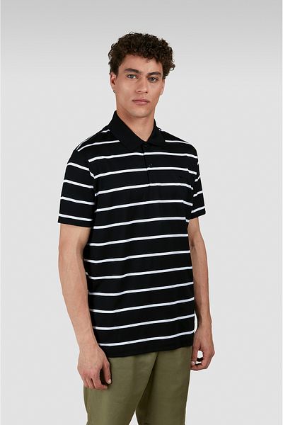 PAUL&SHARK Men's Regular Fit Striped Metallic Logo Polo 100% Cotton 25411