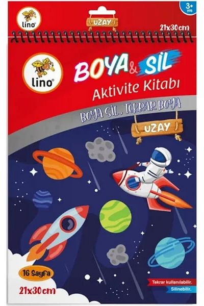 Lino Lino Paint - Wipe Activity Book, Space A4 Size (Wipeable)