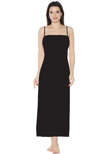ESTİKO Women's Dress Thin Long Adjustable Strap Plain Underskirt Petticoat