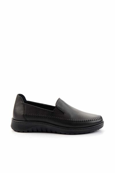 Bambi Black Leather Women's Ballerinas K01331055703