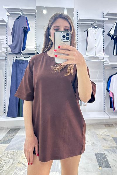 CİDDE Unisex Plain Basic Unprinted Daily Cotton Oversize T-Shirt - Women's Loose Cut Combed Cotton T-Shirt