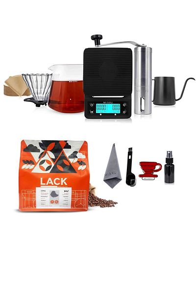 MIBRU V60 Coffee Set 10 Piece Coffee Drip Coffee Making Kit Premium Pour Over Manual Grinder Dripper