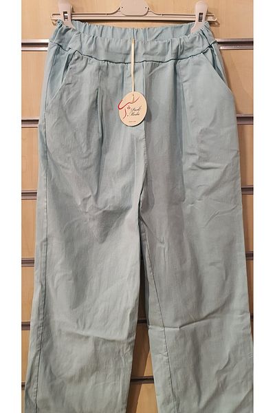 Park Moda Italian Trousers Plain Pattern Wide Leg