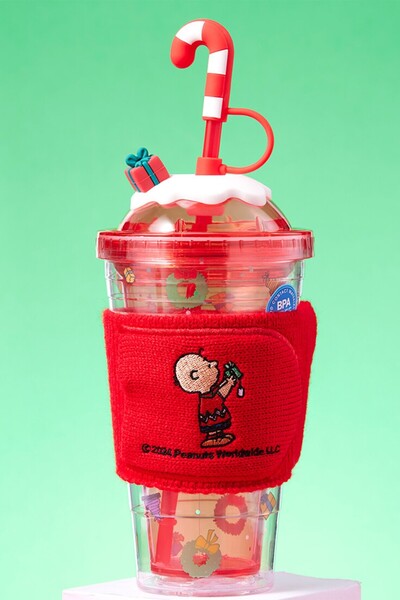 Miniso Snoopy Lisanslı Yılbaşı Koleksiyonu Çift Cidarlı Tutacaklı Şişe