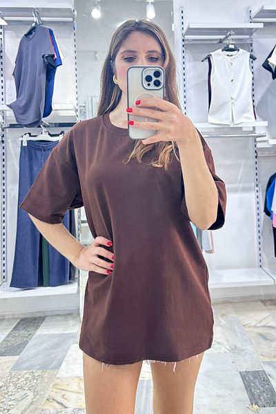 CİDDE Unisex Plain Basic Unprinted Daily Cotton Oversize T-Shirt - Women's Loose Cut Combed Cotton T-Shirt