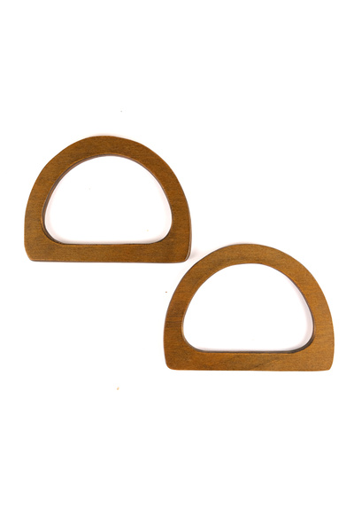 Prestij Boncuk D Model Ahşap Çanta Sapı 14 x 10 cm Kahverengi