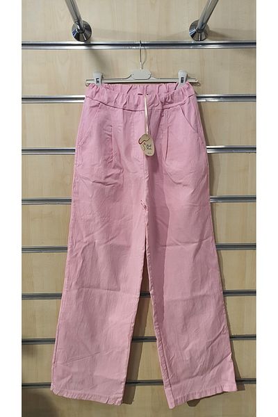Park Moda Italian Trousers Plain Pattern Wide Leg