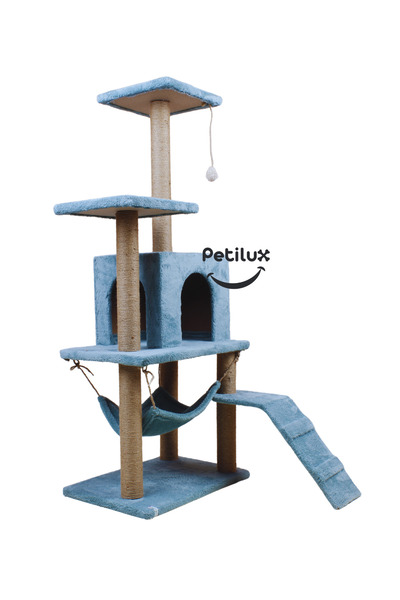 Petilux Hamaklı Yuvalı Lüx Kedi Tırmalama Oyun Evi