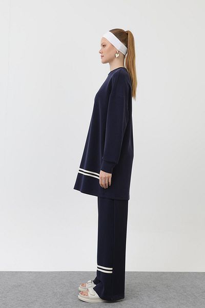 Puane Women's Grosgrain Detailed Suit - 14291Tks - Navy